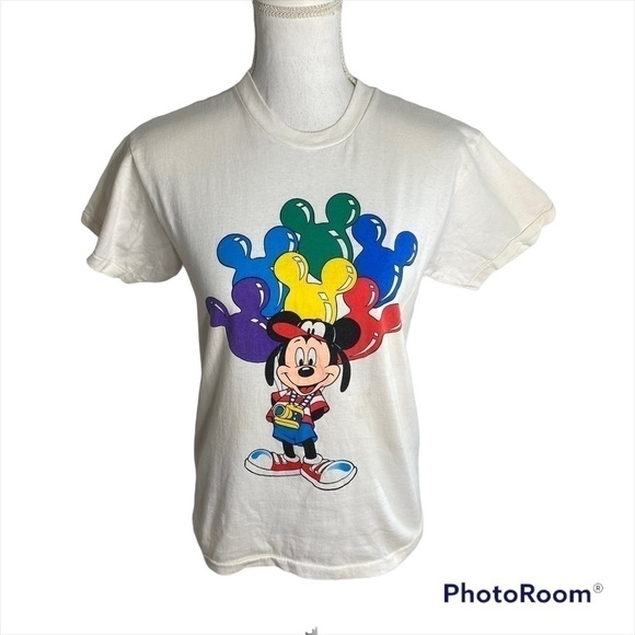 Vintage Disney World Magic Kingdom T-shirt Mickey Mouse 90s RARE HTF Balloon - Picture 1 of 6